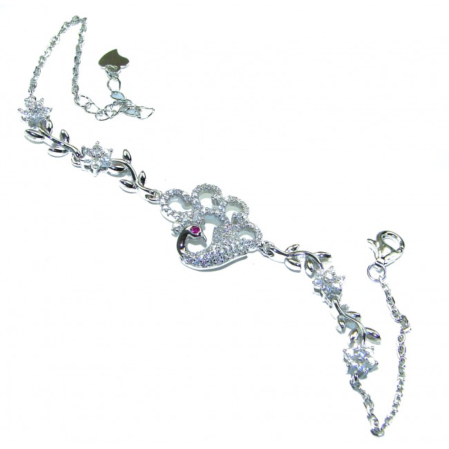 Graceful Swan White Topaz .925 Sterling Silver handcrafted Bracelet