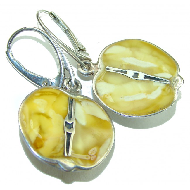 Forbidden Fruit Butterscotch Baltic Polish Amber .925 Sterling Silver handcrafted earrings