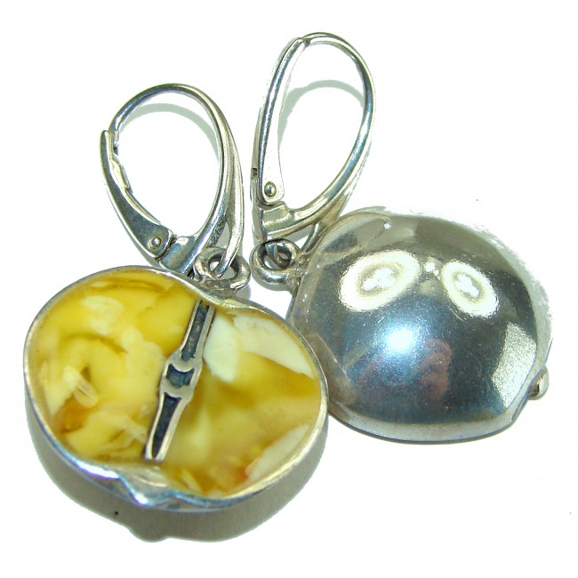 Forbidden Fruit Butterscotch Baltic Polish Amber .925 Sterling Silver handcrafted earrings