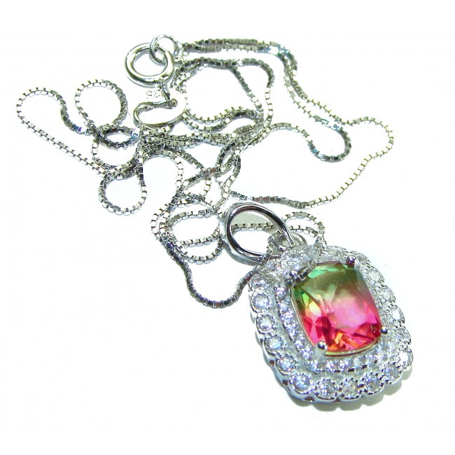 Graceful 4.5 carat Pink Tourmaline .925 Sterling Silver handcrafted necklace