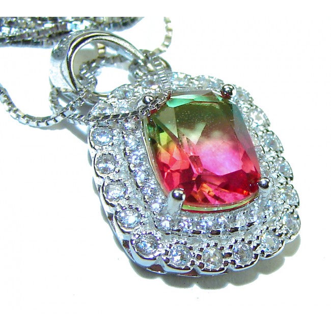 Graceful 4.5 carat Pink Tourmaline .925 Sterling Silver handcrafted necklace