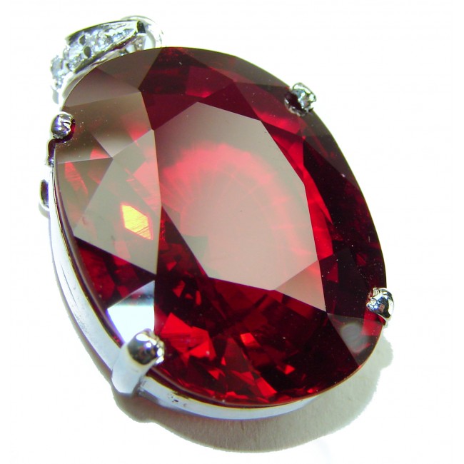 Red Magma 22.5 carat Red Topaz .925 Sterling Silver handmade pendant