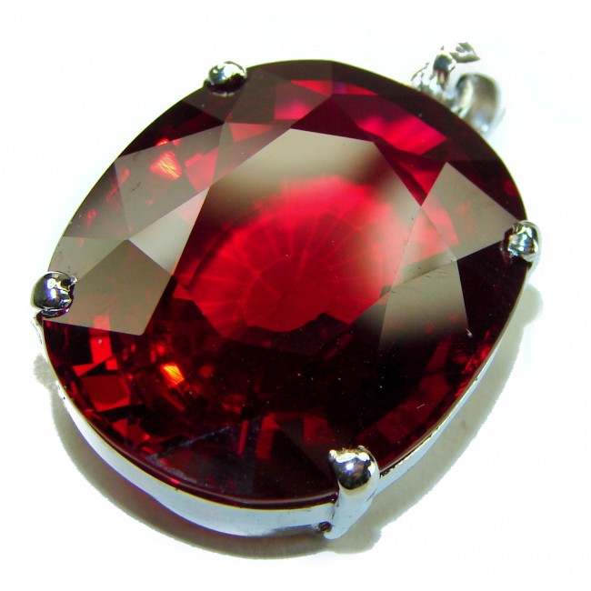 Red Magma 22.5 carat Red Topaz .925 Sterling Silver handmade pendant