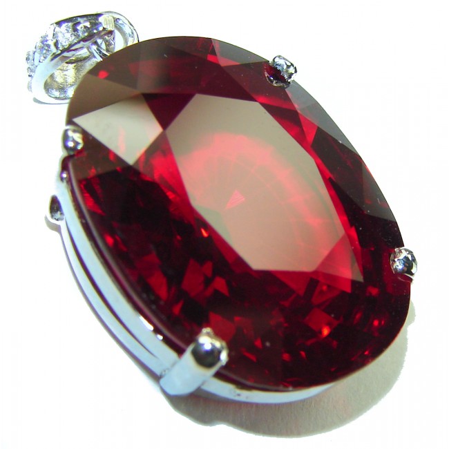 Red Magma 22.5 carat Red Topaz .925 Sterling Silver handmade pendant