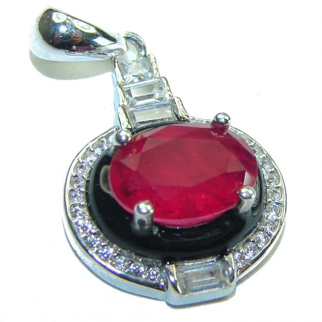 Art Decor best quality unique 5.2 carat Ruby .925 Sterling Silver handmade Pendant