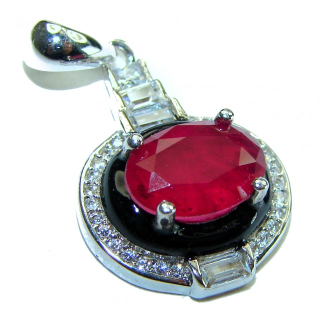 Art Decor best quality unique 5.2 carat Ruby .925 Sterling Silver handmade Pendant