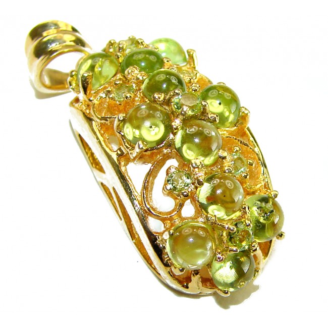 Bianca - Authentic 11.1 carat Peridot 18K Gold over .925 Sterling Silver handmade Pendant