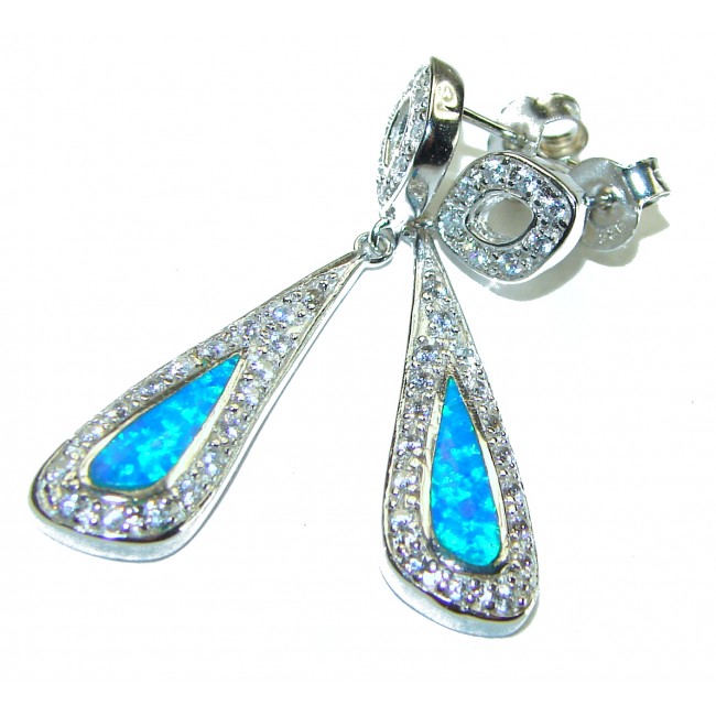 Luxurious Design Doublet Opal .925 Sterling Silver handcrafted earrings