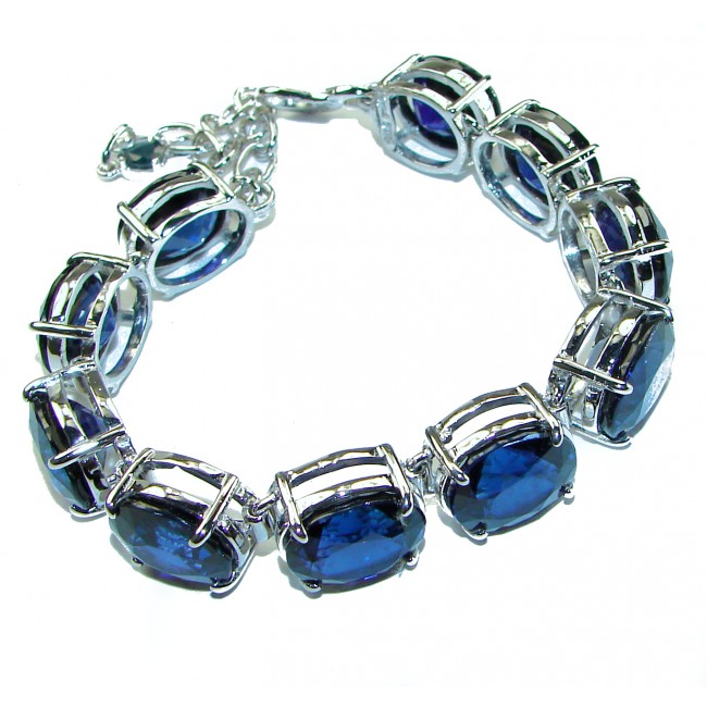 Sofia 129.5 carat London Blue Topaz .925 Sterling Silver handcrafted Bracelet