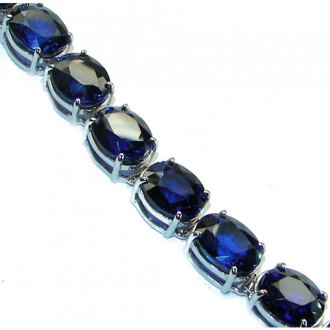 Sofia 129.5 carat London Blue Topaz .925 Sterling Silver handcrafted Bracelet