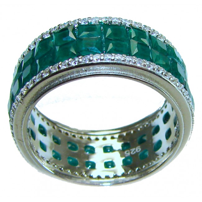 My Love Emerald .925 Sterling Silver Eternity Ring size 5 3/4