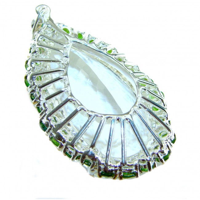 Pure Beauty - Vintage style- genuine 68.5 carat White Topaz 14K Gold over .925 Sterling Silver handmade Pendant