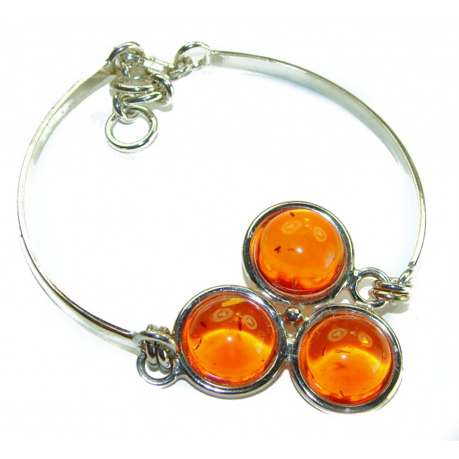 Excellent Baltic Amber .925 Sterling Silver entirely handcrafted Bracelet