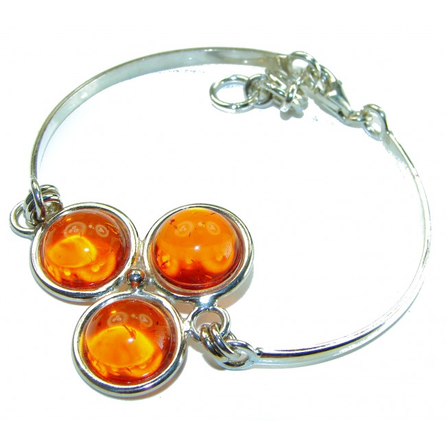 Excellent Baltic Amber .925 Sterling Silver entirely handcrafted Bracelet