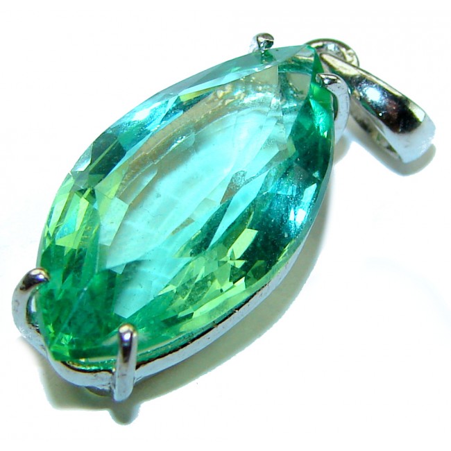 Eau Pure authentic 16.5 carat Aquamarine .925 Sterling Silver Handcrafted pendant