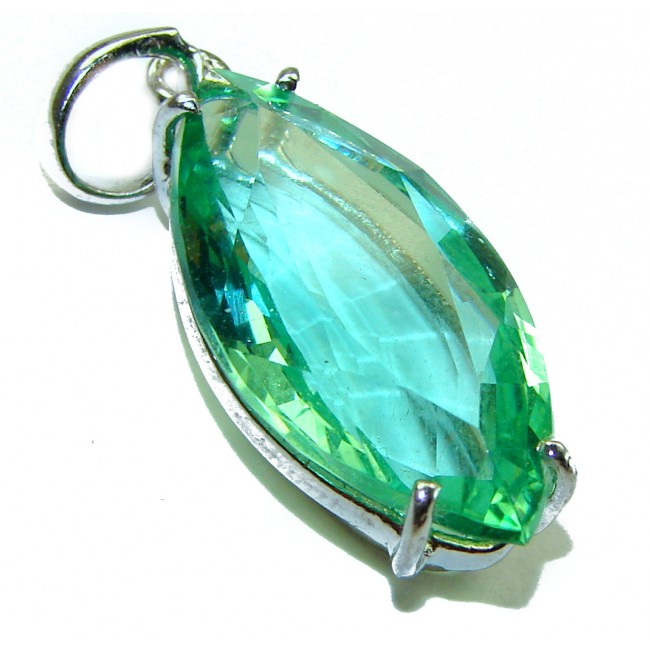 Eau Pure authentic 16.5 carat Aquamarine .925 Sterling Silver Handcrafted pendant