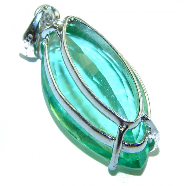 Eau Pure authentic 16.5 carat Aquamarine .925 Sterling Silver Handcrafted pendant