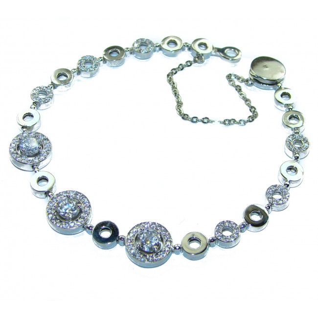 Dazzling Star Exclusive White Topaz .925 Sterling Silver handcrafted .925 Sterling Silver Bracelet