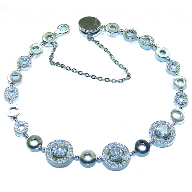 Dazzling Star Exclusive White Topaz .925 Sterling Silver handcrafted .925 Sterling Silver Bracelet