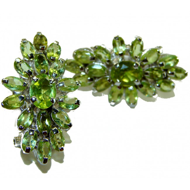 Alessia authentic 19.9 carat Peridot .925 Sterling Silver handmade earrings