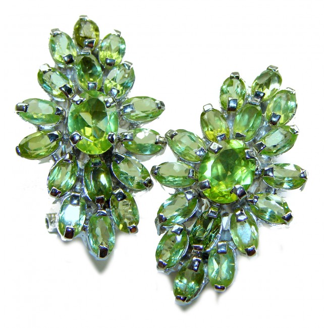 Alessia authentic 19.9 carat Peridot .925 Sterling Silver handmade earrings