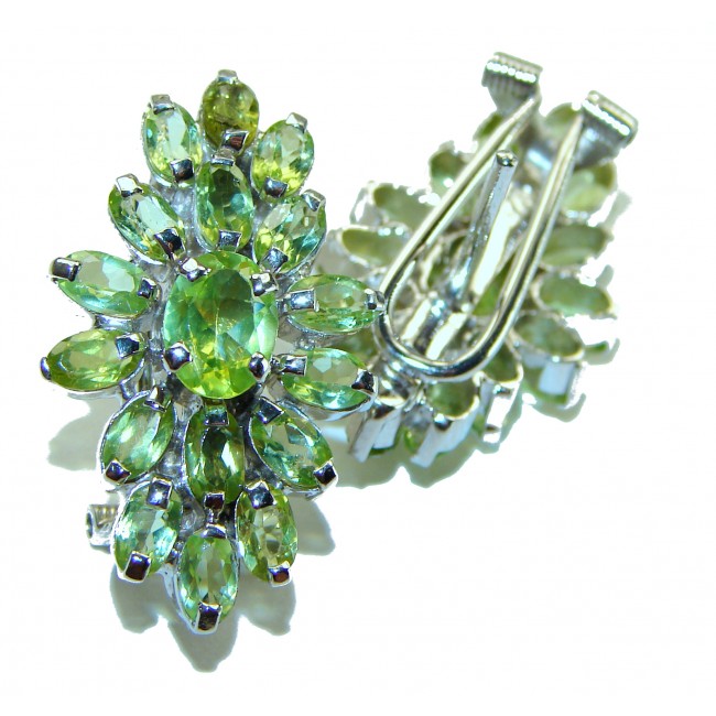 Alessia authentic 19.9 carat Peridot .925 Sterling Silver handmade earrings