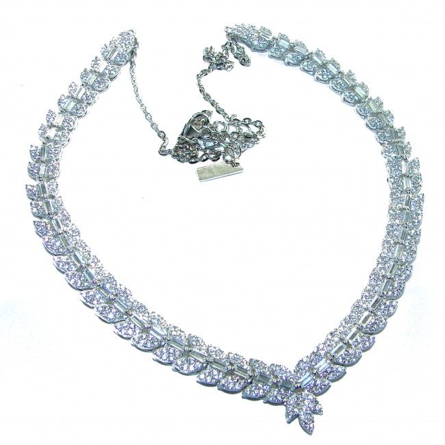 Exclusive White Topaz .925 Sterling Silver handcrafted necklace