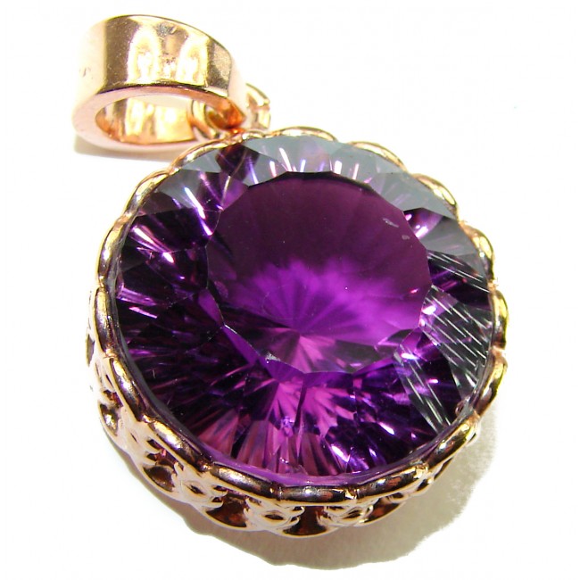 Vintage Design Amethyst 14K Gold over .925 Sterling Silver handcrafted Pendant