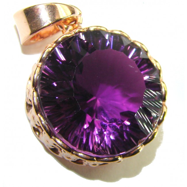 Vintage Design Amethyst 14K Gold over .925 Sterling Silver handcrafted Pendant