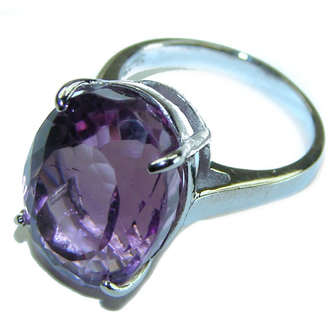 7.2 carat Amethyst .925 Sterling Silver Handcrafted Ring size 5 1/2