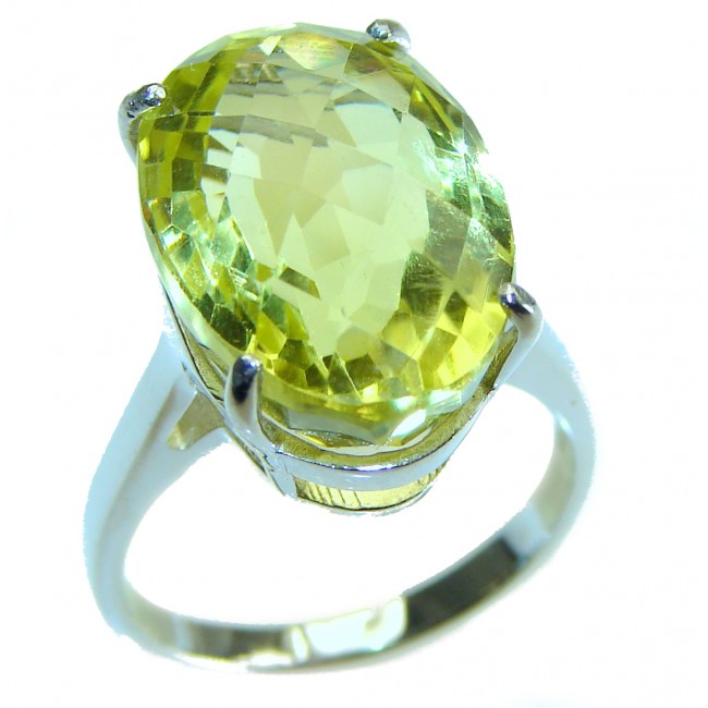 Sahara Sun 8.8 carat Genuine Citrine .925 Sterling Silver handcrafted ring size 7