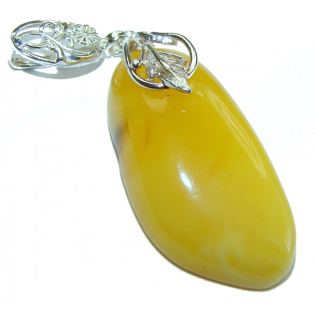 Honay Drop authentic Baltic Amber .925 Sterling Silver handmade Pendant