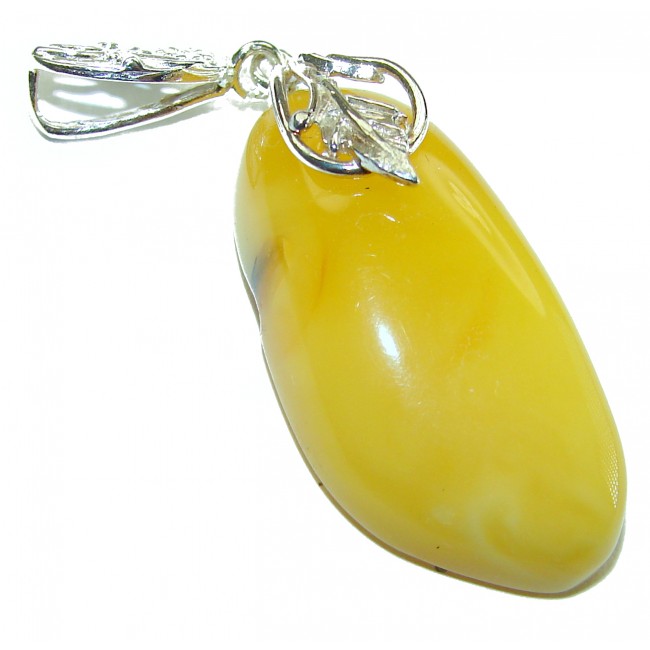 Honay Drop authentic Baltic Amber .925 Sterling Silver handmade Pendant