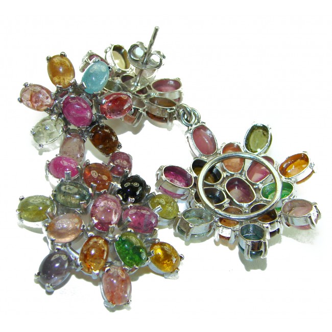 Fernanda - Long Authentic 55.5 carat Brazilian Tourmaline .925 Sterling Silver handcrafted earrings