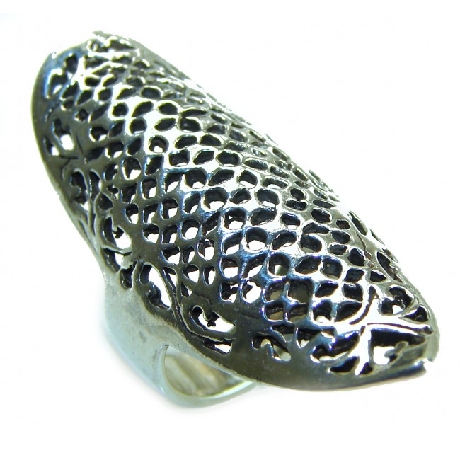 Large Bali made .925 Sterling Silver handcrafted Ring size- wrap up Ring size 7