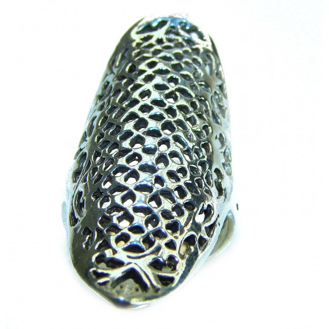 Large Bali made .925 Sterling Silver handcrafted Ring size- wrap up Ring size 7