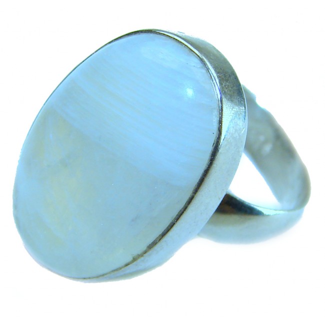 Rainbow Moonstone .925 Sterling Silver handmade ring s. 7 adjustable