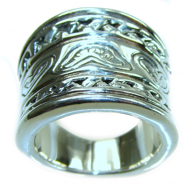 Large Bali made .925 Sterling Silver handcrafted Ring s. 6