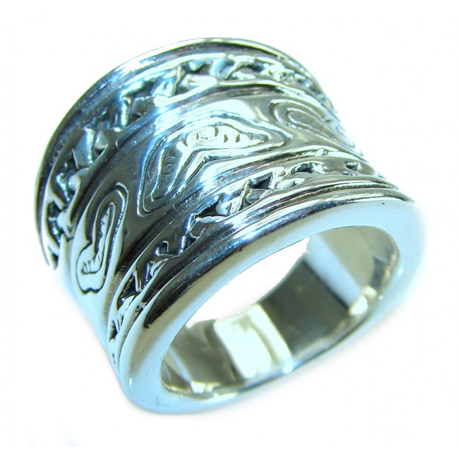 Large Bali made .925 Sterling Silver handcrafted Ring s. 6