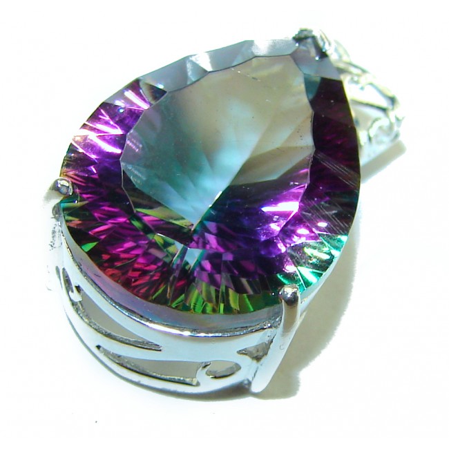 The best quality authentic 8.5 carat Mystic Topaz .925 Sterling Silver handcrafted pendant