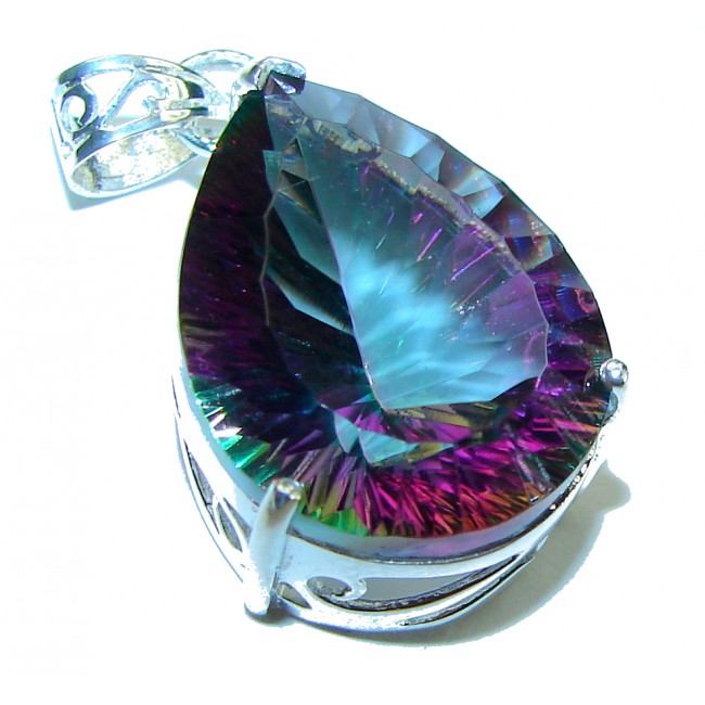 The best quality authentic 8.5 carat Mystic Topaz .925 Sterling Silver handcrafted pendant