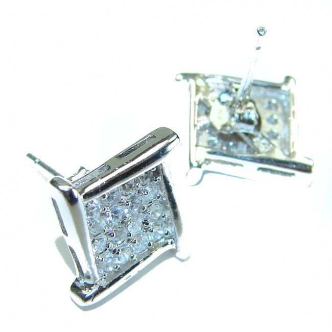 Graceful 3.6 carat White Topaz .925 Sterling Silver handcrafted Earrings