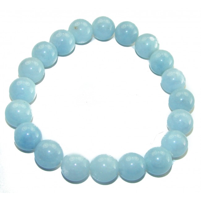 Incredible Genuine Angelite handcrafted stretch Bracelet