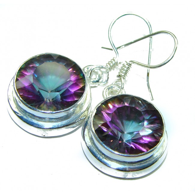 Mystical Eye Rainbow Magic Topaz .925 Sterling Silver earrings