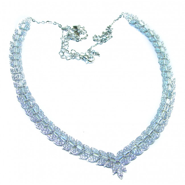 Exclusive White Topaz .925 Sterling Silver handcrafted necklace