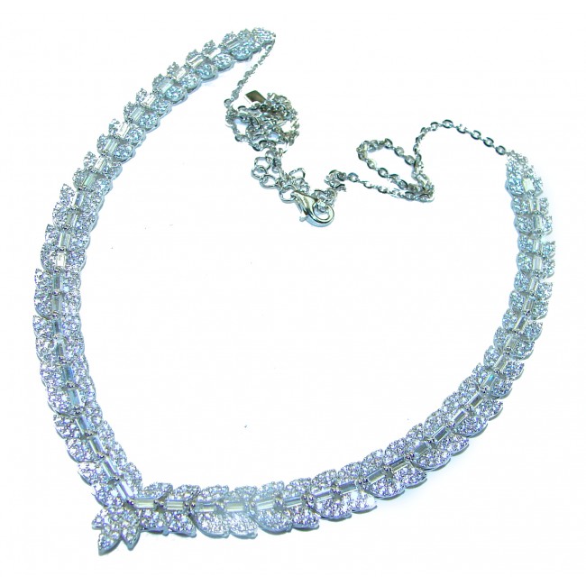 Exclusive White Topaz .925 Sterling Silver handcrafted necklace