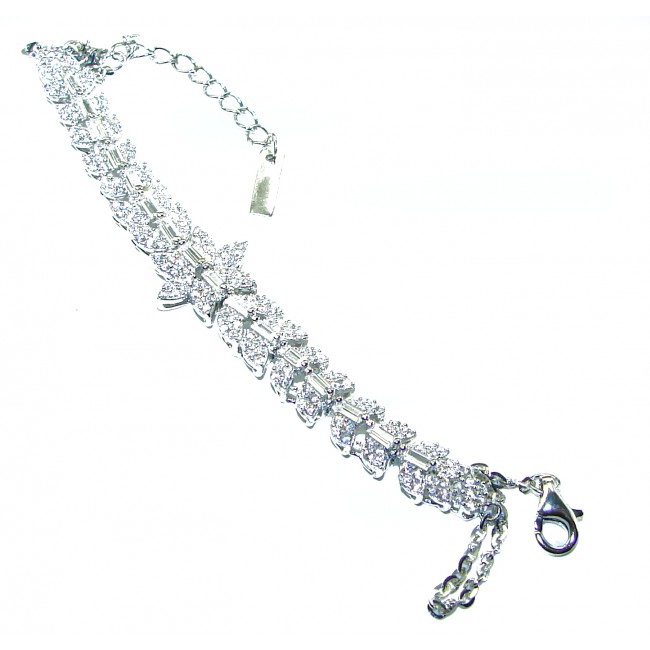 Dazzling Star Exclusive White Topaz .925 Sterling Silver handcrafted .925 Sterling Silver Bracelet