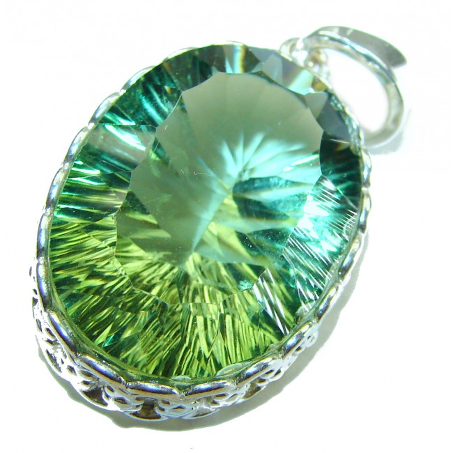 Green Ivy 25.5 carat Green Amethyst - Prasolite .925 Sterling Silver handcrafted pendant