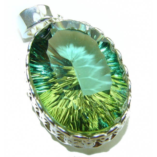 Green Ivy 25.5 carat Green Amethyst - Prasolite .925 Sterling Silver handcrafted pendant