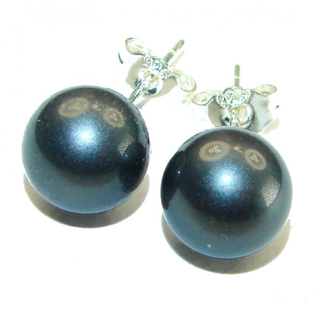 Black Pearl .925 Sterling Silver handcrafted Earrings